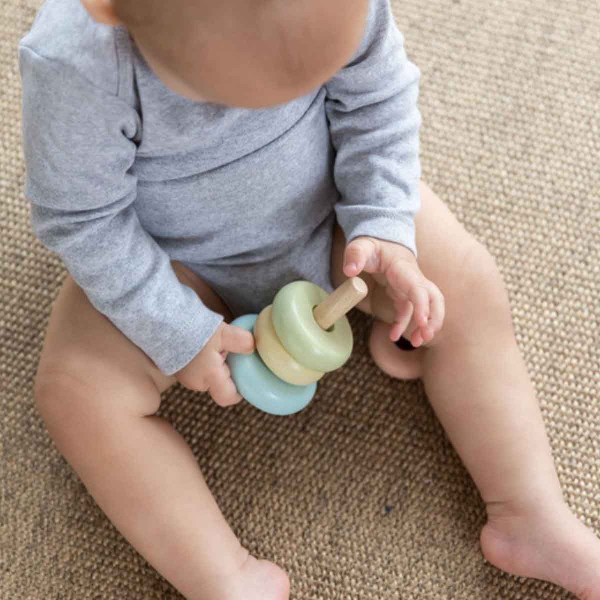 PlanToys Wooden First Stacking Ring Toddler, 0-2 Years