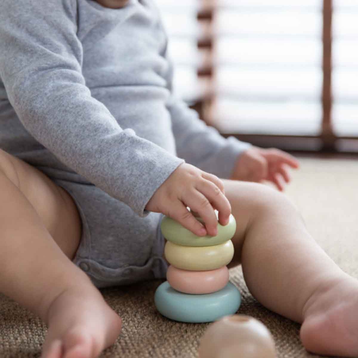 PlanToys Wooden First Stacking Ring Toddler, 0-2 Years