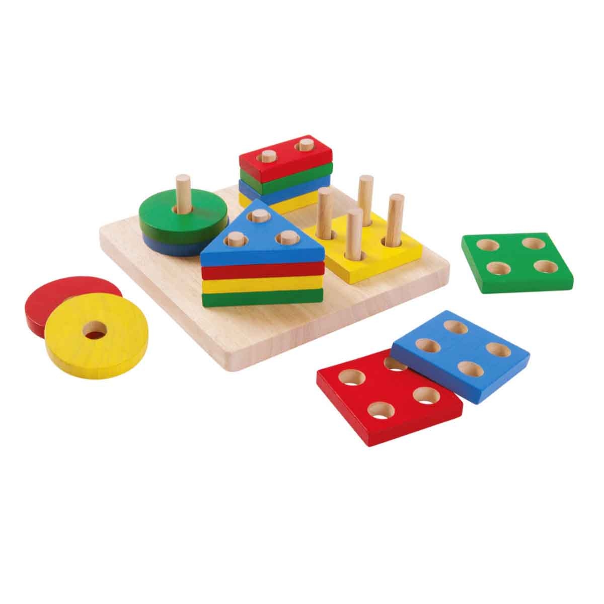PlanToys Wooden Geometric Sorting Board Unisex, 3-4 Years