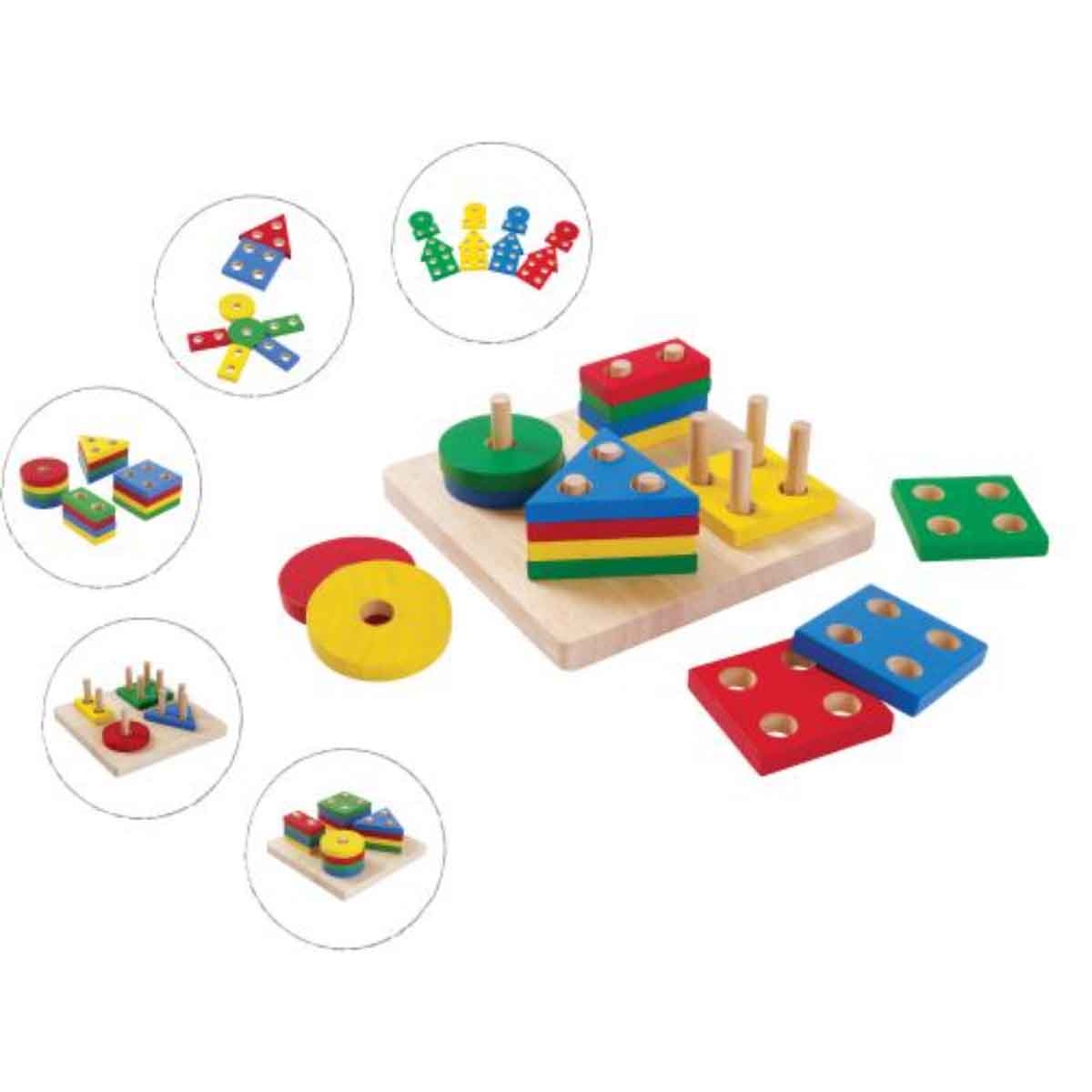 PlanToys Wooden Geometric Sorting Board Unisex, 3-4 Years