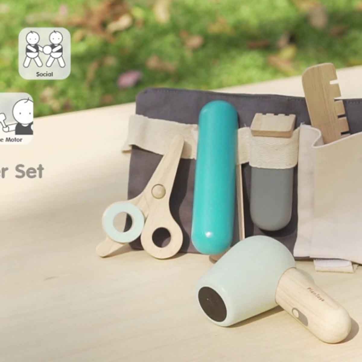 بلان تويز مجموعة تصفيف الشعر خشبية، للجنسين، من عمر 3 إلى 4 سنوات