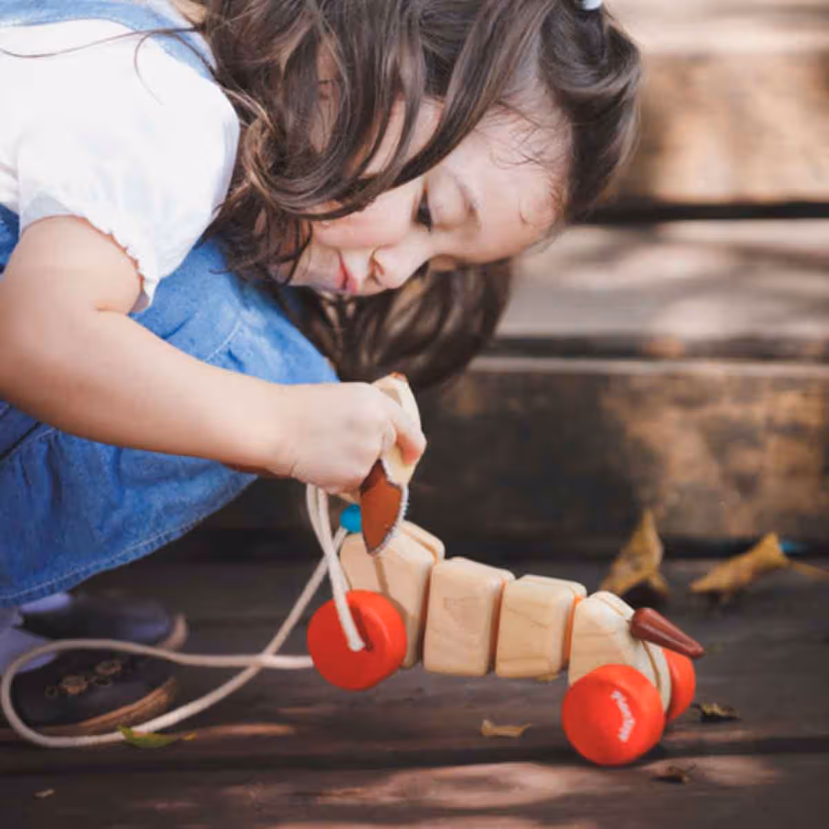 PlanToys Wooden Happy Puppy Pull-Along Toy Toddler, 0-2 Years