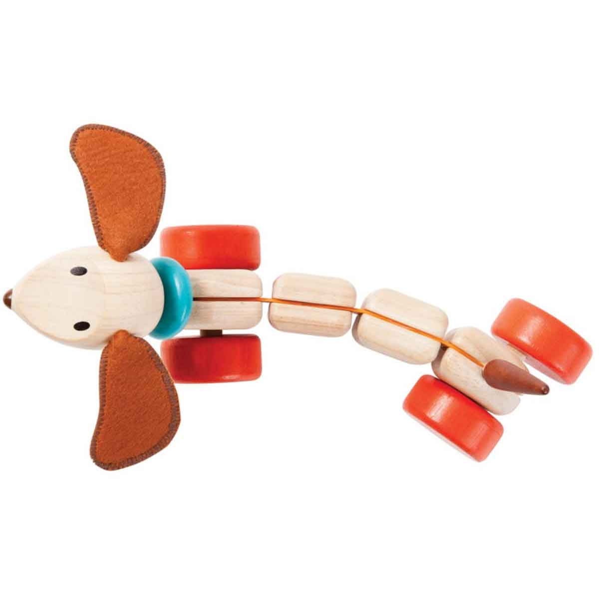 PlanToys Wooden Happy Puppy Pull-Along Toy Toddler, 0-2 Years