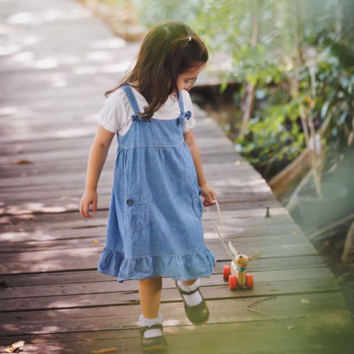 PlanToys Wooden Happy Puppy Pull-Along Toy Toddler, 0-2 Years