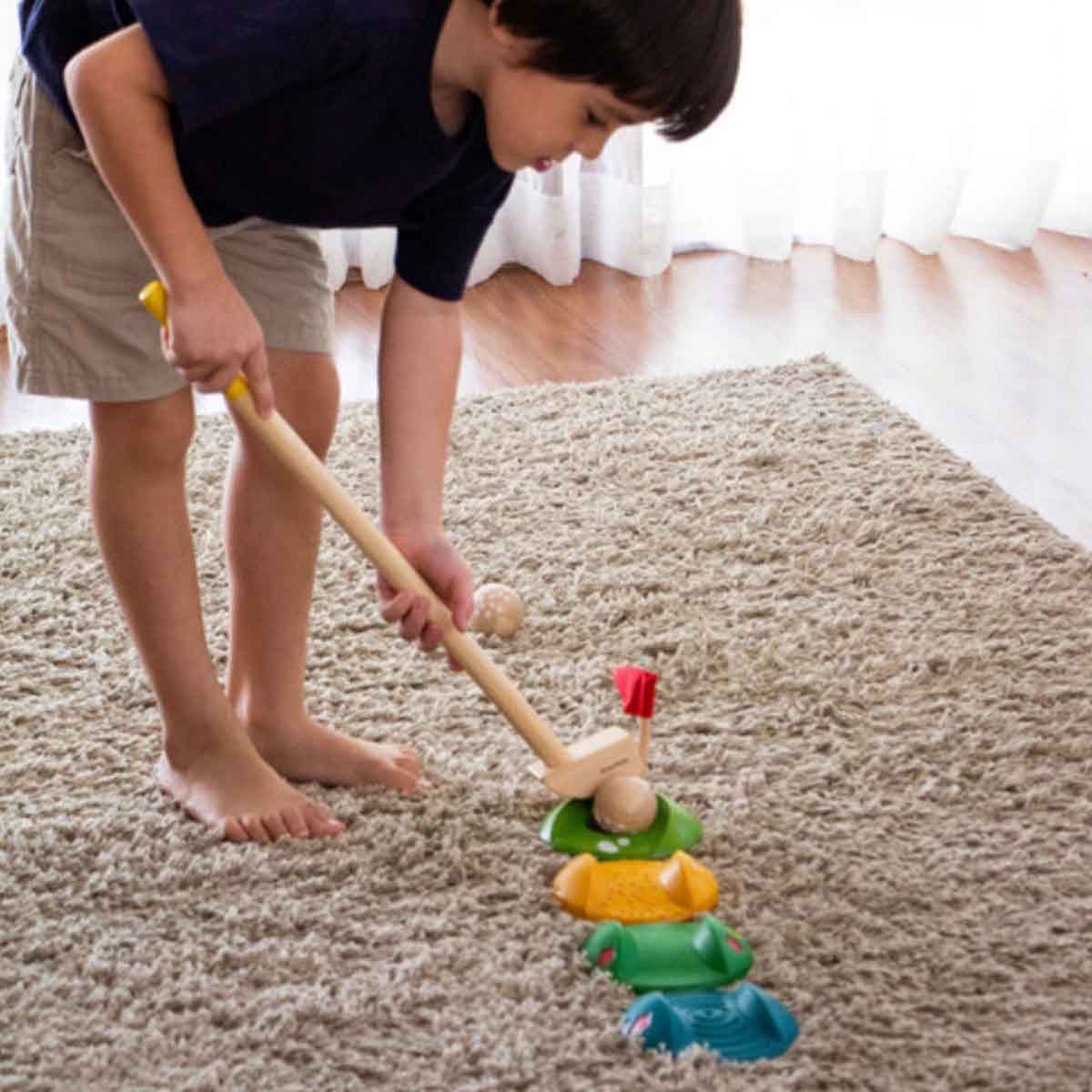 بلان تويز مجموعة جولف مصغرة كاملة خشبية للجنسين 3 - 4 سنوات