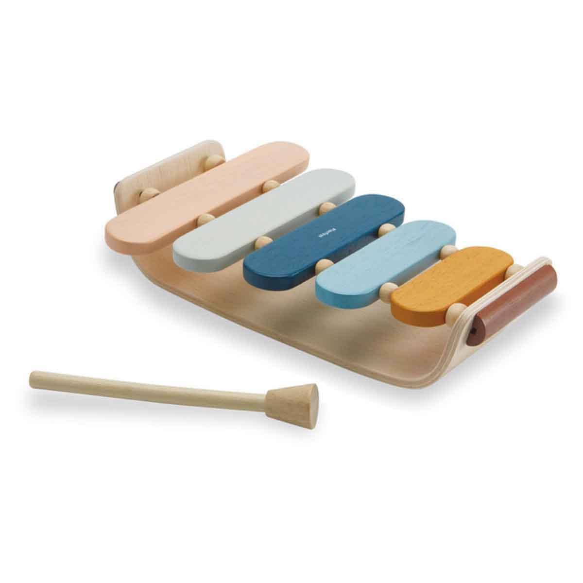 PlanToys Wooden Orchard Oval Xylophone Musical Toy Unisex, 3-4 Years