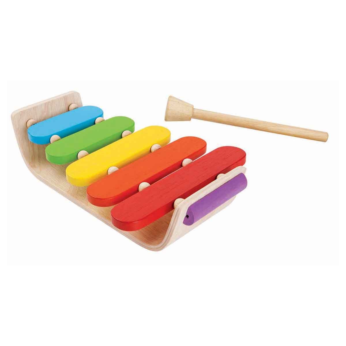 PlanToys Wooden Oval Xylophone Musical Toy Unisex, 3-4 Years