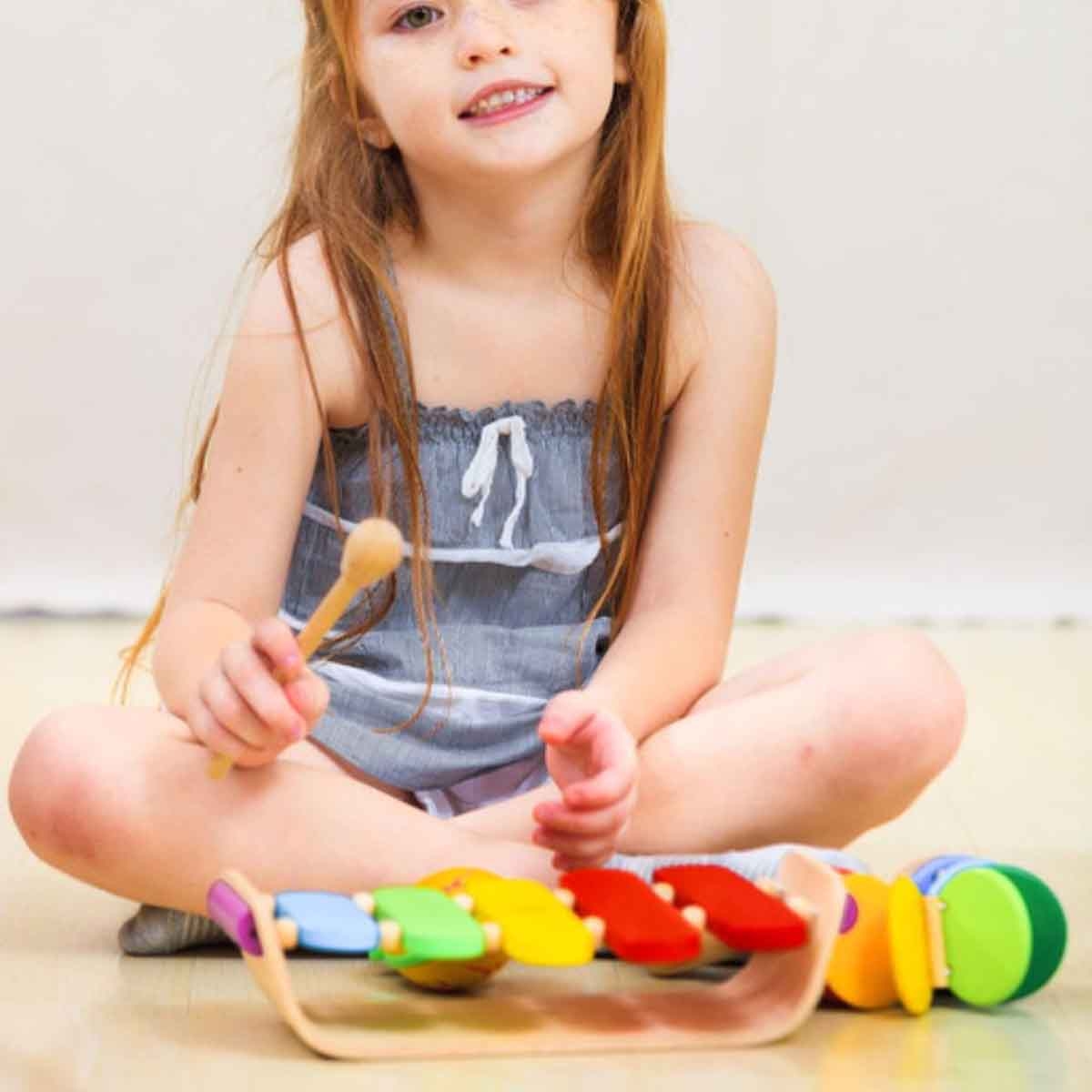 PlanToys Wooden Oval Xylophone Musical Toy Unisex, 3-4 Years