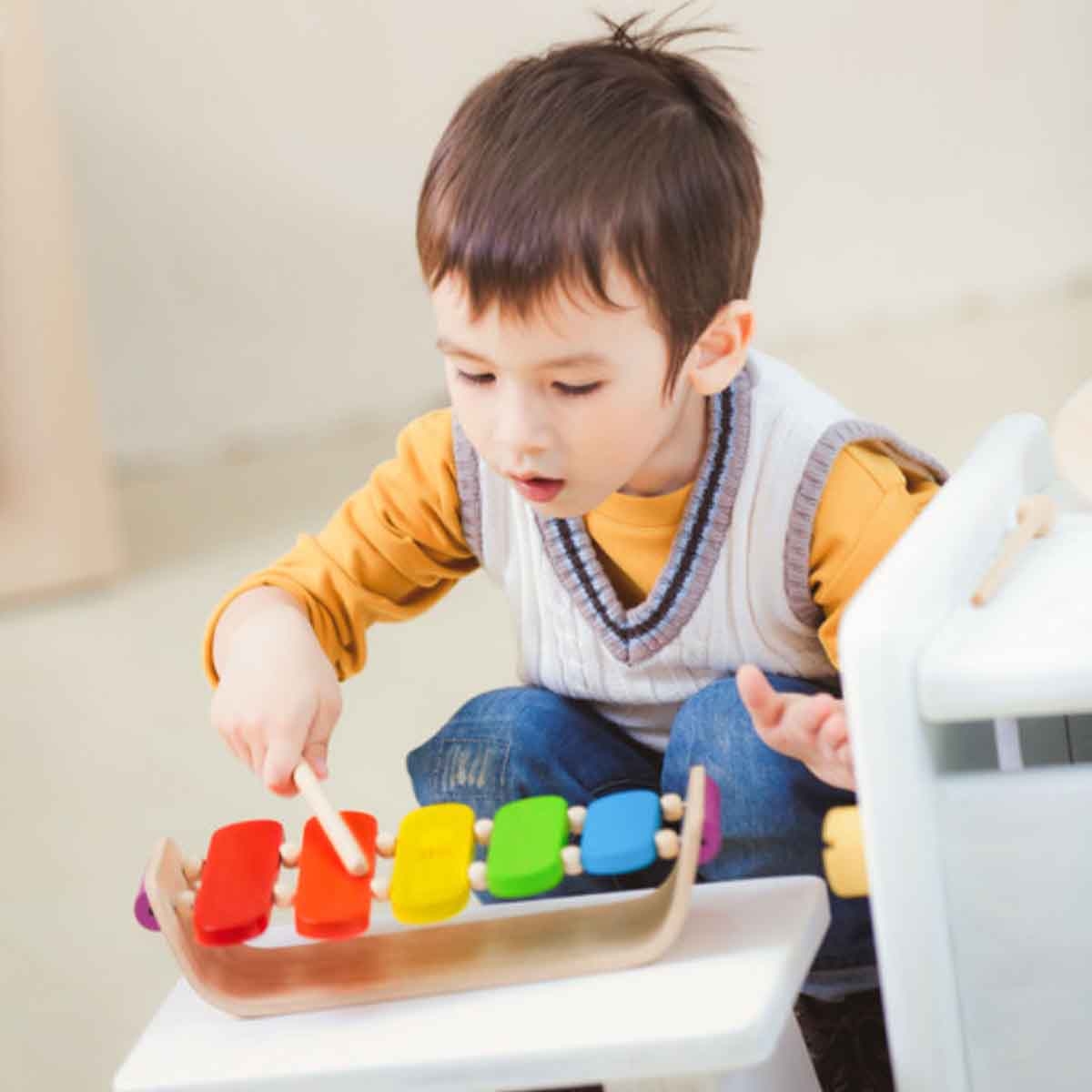 PlanToys Wooden Oval Xylophone Musical Toy Unisex, 3-4 Years