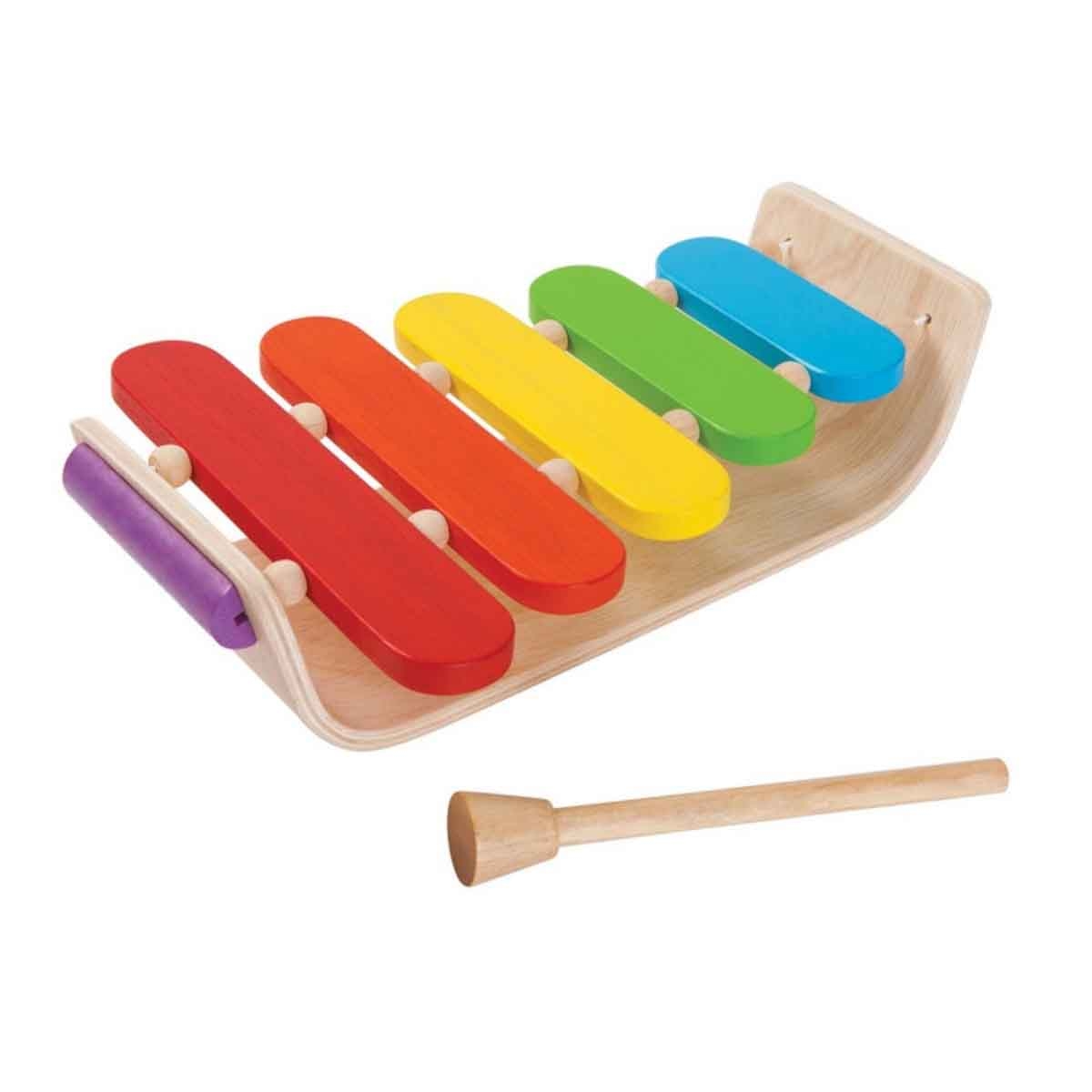 PlanToys Wooden Oval Xylophone Musical Toy Unisex, 3-4 Years