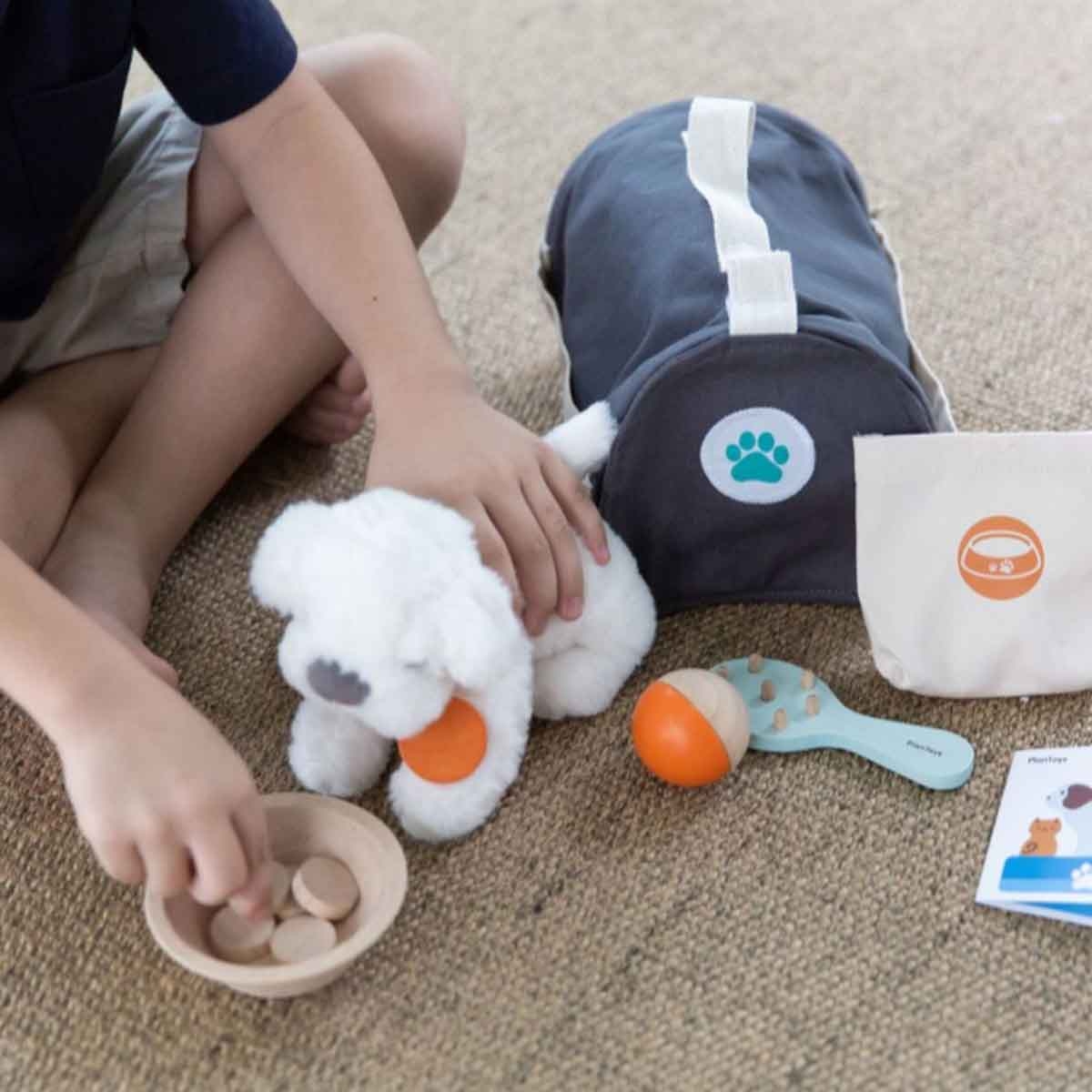 بلان تويز مجموعة العناية بالحيوانات الأليفة خشبية، للجنسين، من عمر 3 إلى 4 سنوات