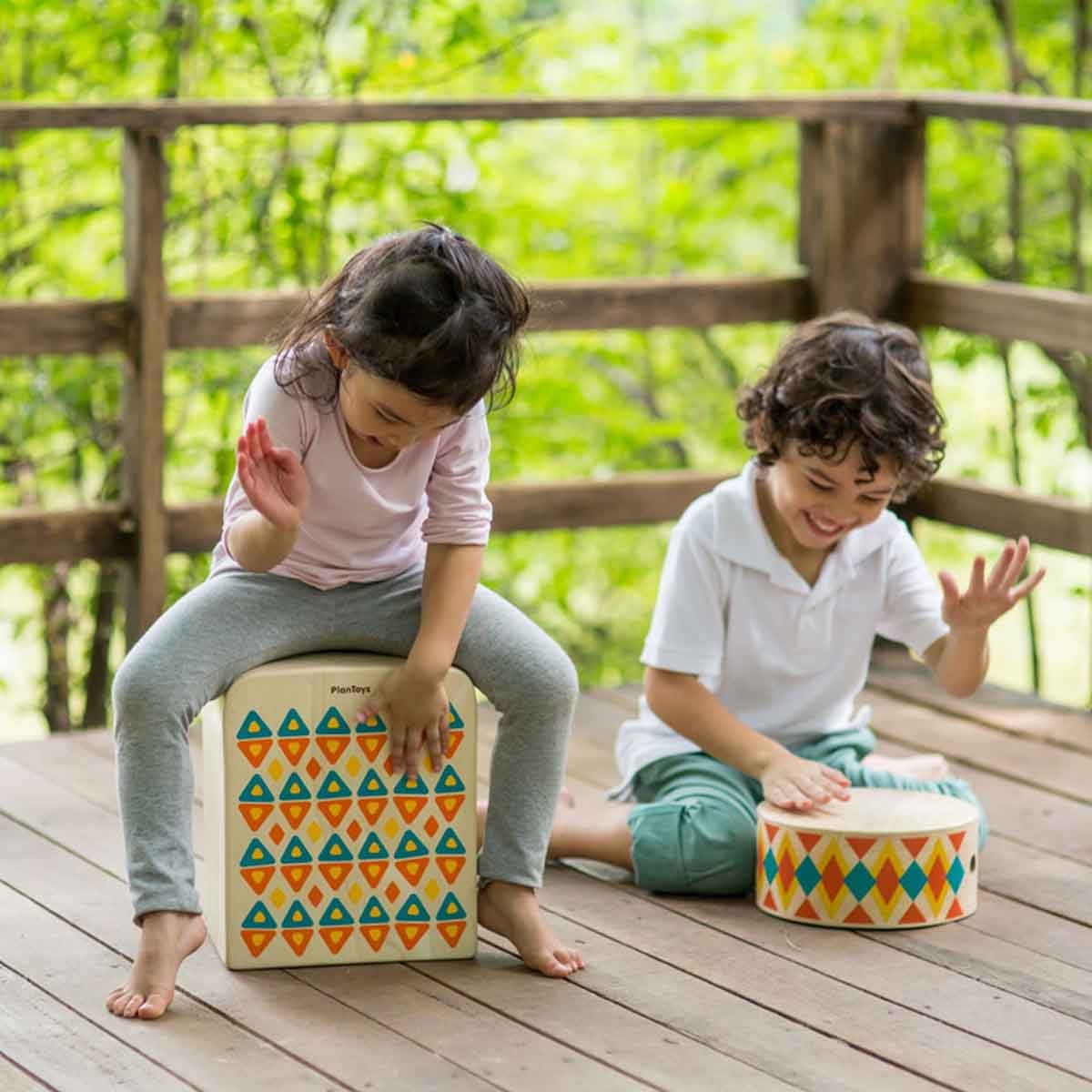 بلان تويز لعبة موسيقية صندوق الإيقاع خشبية للجنسين 3 - 4 سنوات