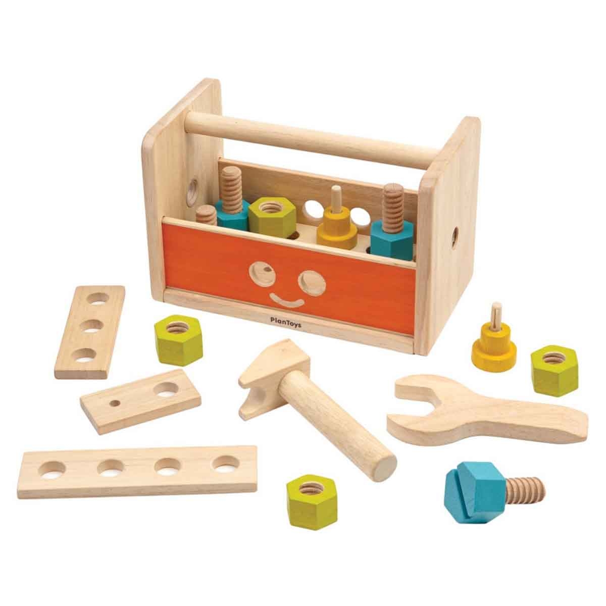 بلان تويز صندوق أدوات روبوت خشبي، للجنسين، من عمر 3 إلى 4 سنوات