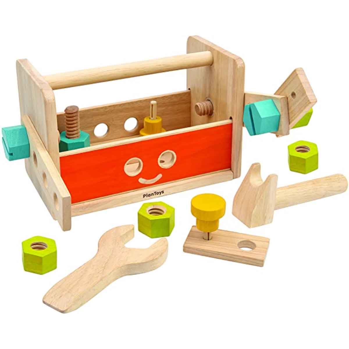 بلان تويز صندوق أدوات روبوت خشبي، للجنسين، من عمر 3 إلى 4 سنوات