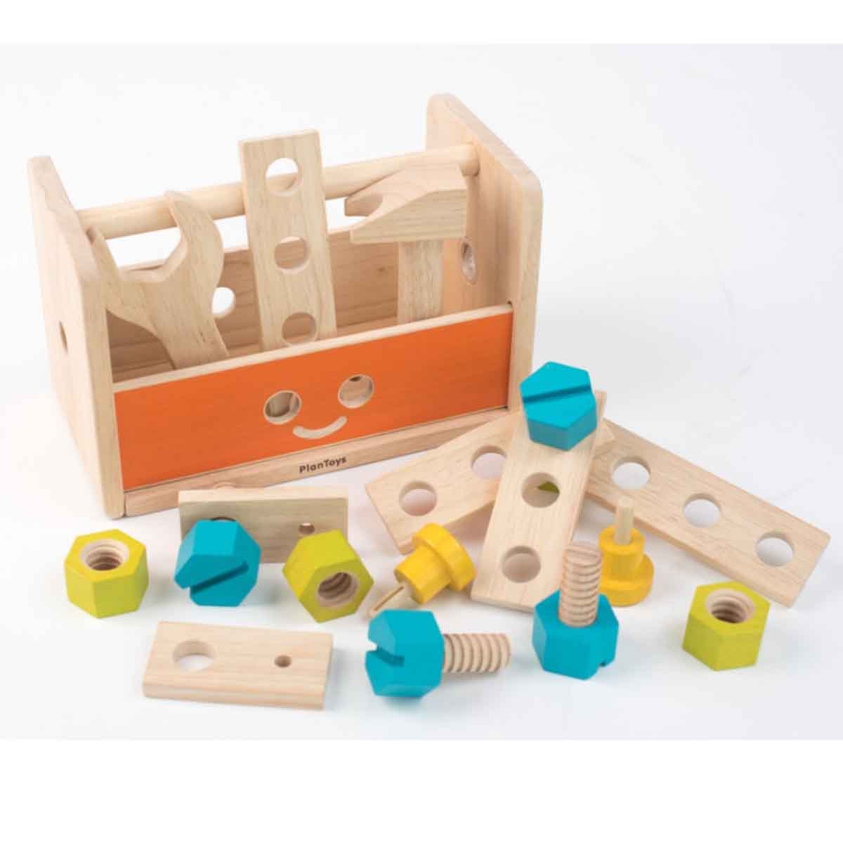 بلان تويز صندوق أدوات روبوت خشبي، للجنسين، من عمر 3 إلى 4 سنوات