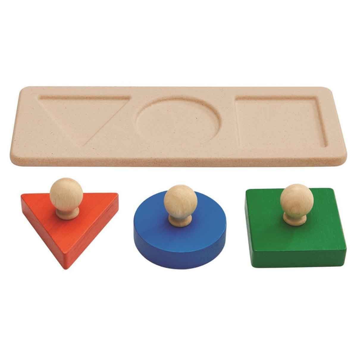 PlanToys Wooden Shape Matching Puzzle Toddler, 0-2 Years
