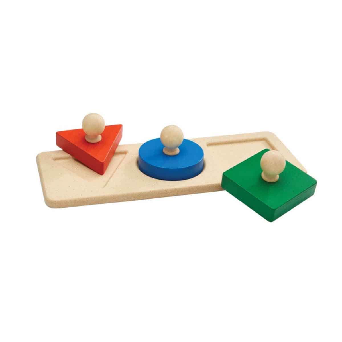 PlanToys Wooden Shape Matching Puzzle Toddler, 0-2 Years