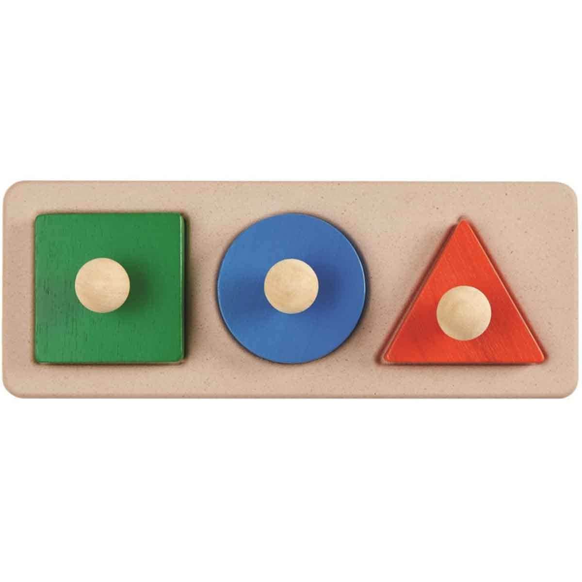 PlanToys Wooden Shape Matching Puzzle Toddler, 0-2 Years