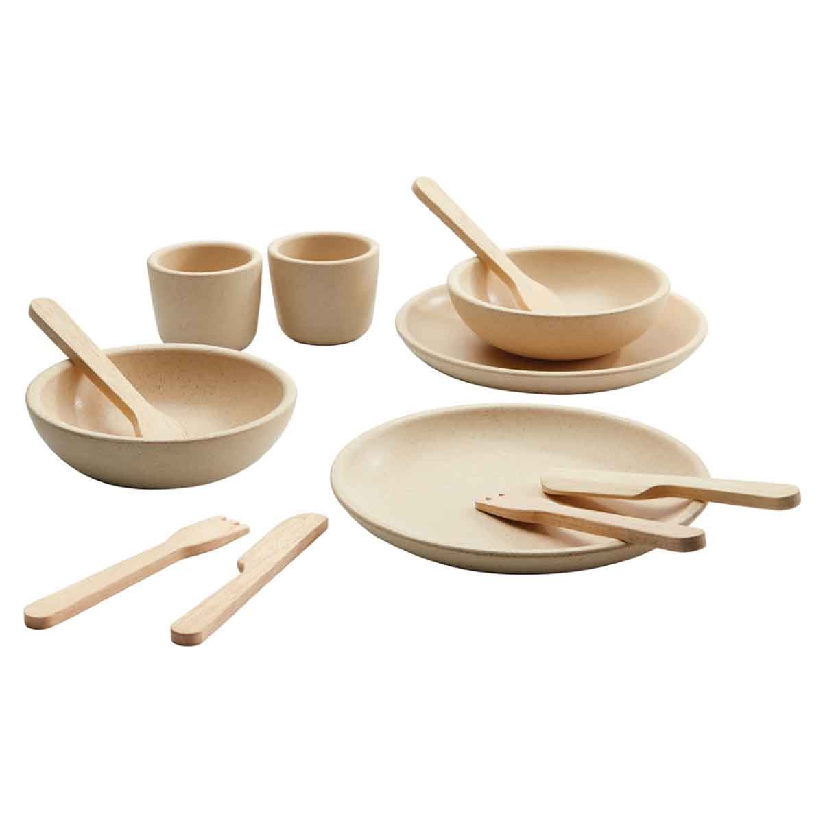 PlanToys Wooden Tableware Set Unisex, 3-4 Years