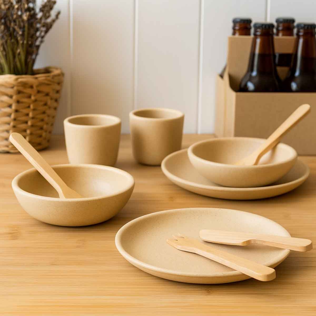 PlanToys Wooden Tableware Set Unisex, 3-4 Years