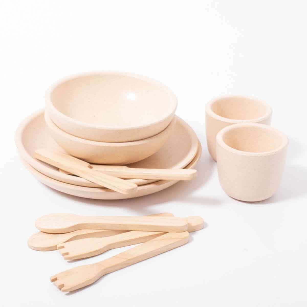 PlanToys Wooden Tableware Set Unisex, 3-4 Years