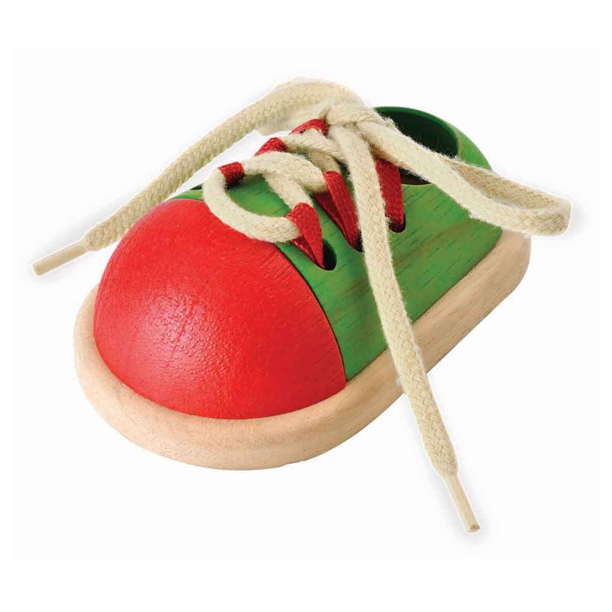 PlanToys Wooden Tie-Up Shoe Toy Unisex, 3-4 Years