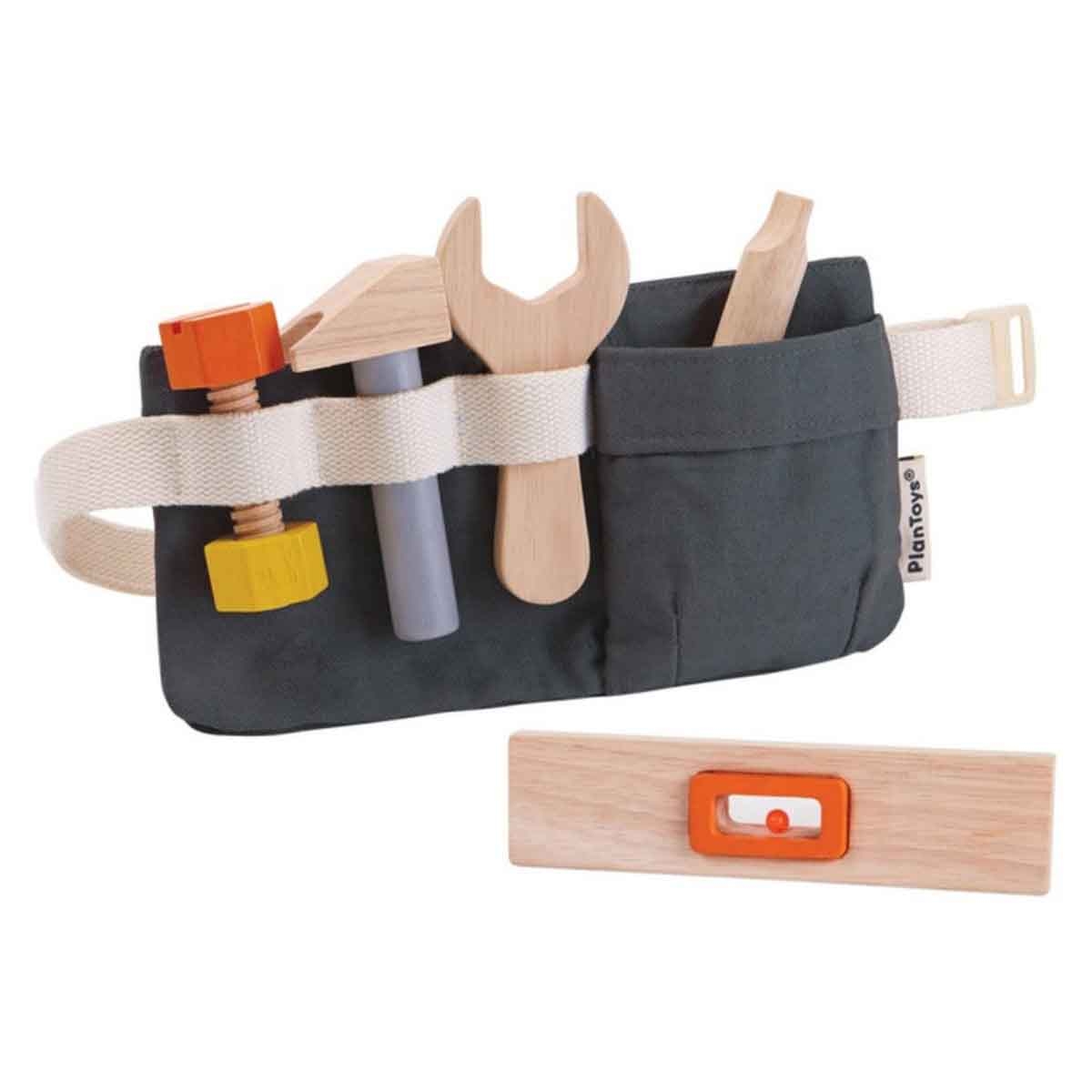 PlanToys Wooden Tool Belt Unisex, 3-4 Years