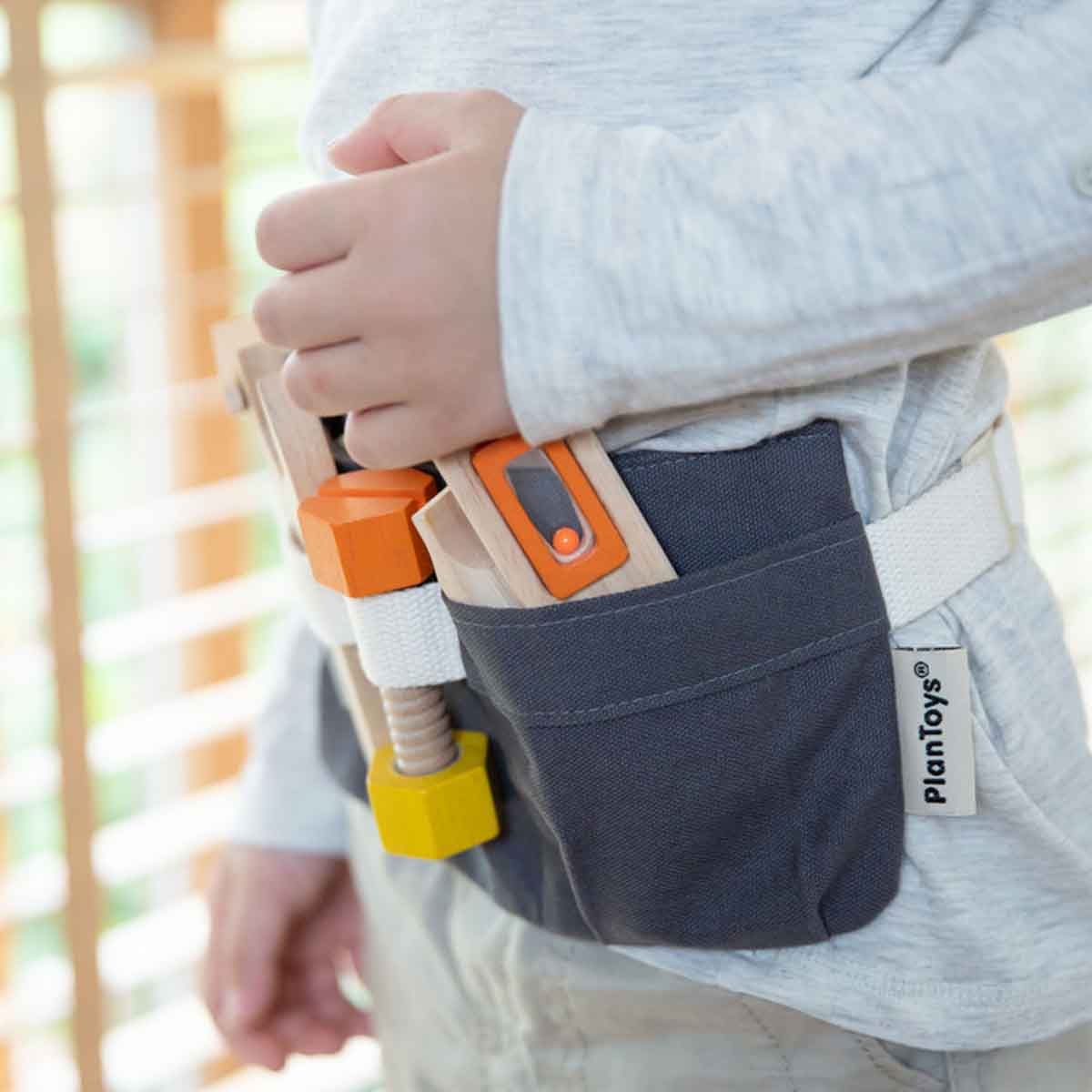 PlanToys Wooden Tool Belt Unisex, 3-4 Years