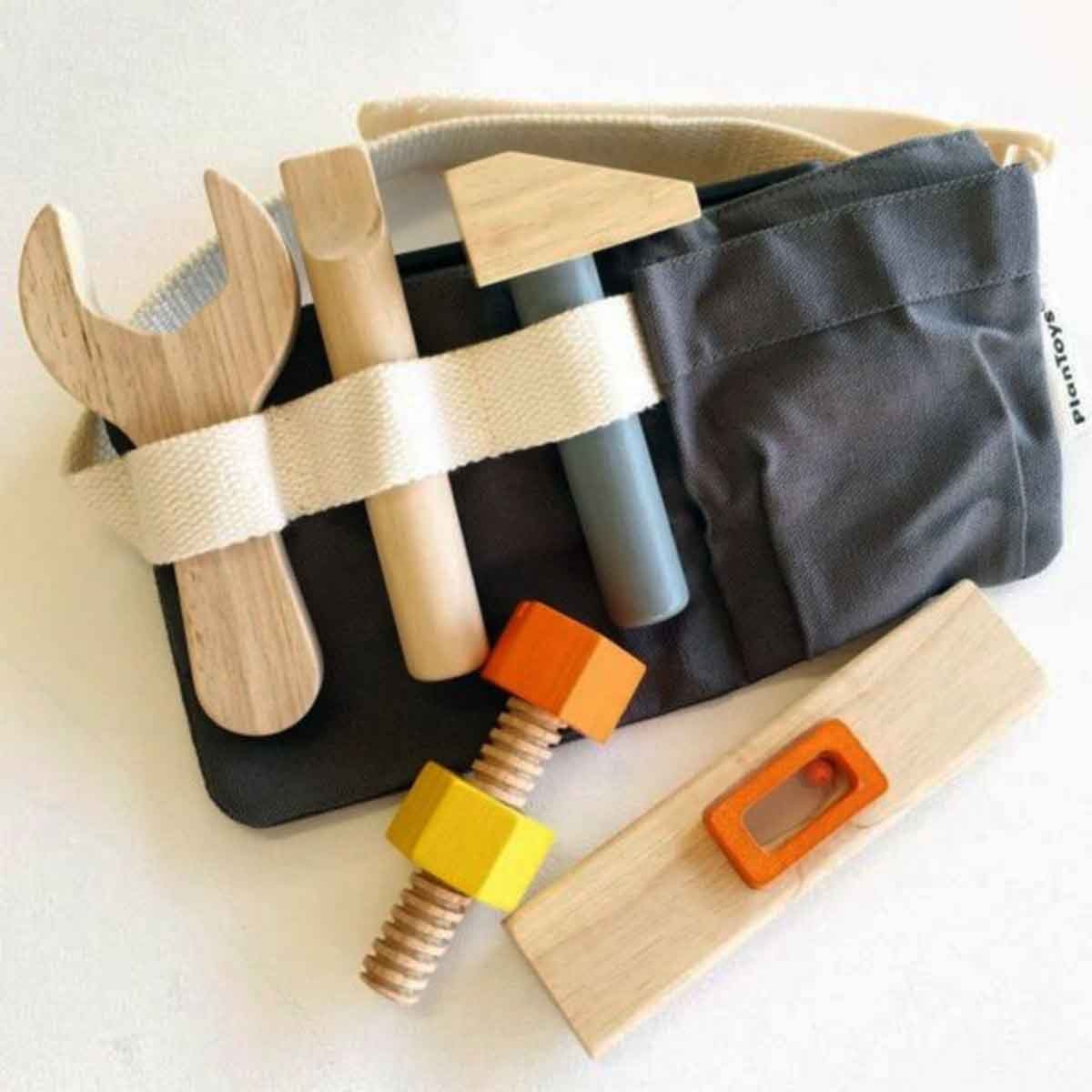 PlanToys Wooden Tool Belt Unisex, 3-4 Years