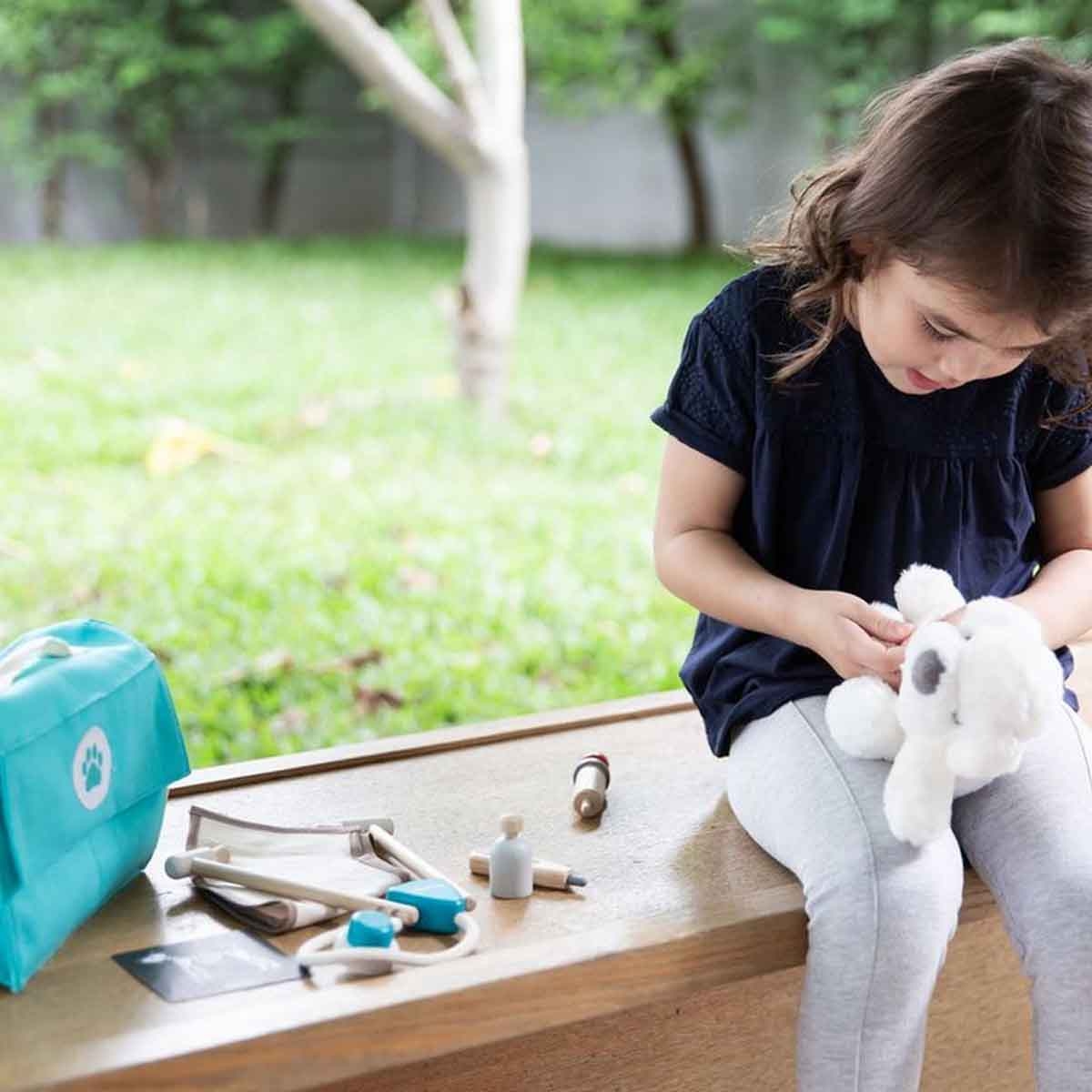 بلان تويز مجموعة طبيب بيطري خشبية، للجنسين، من عمر 3 إلى 4 سنوات