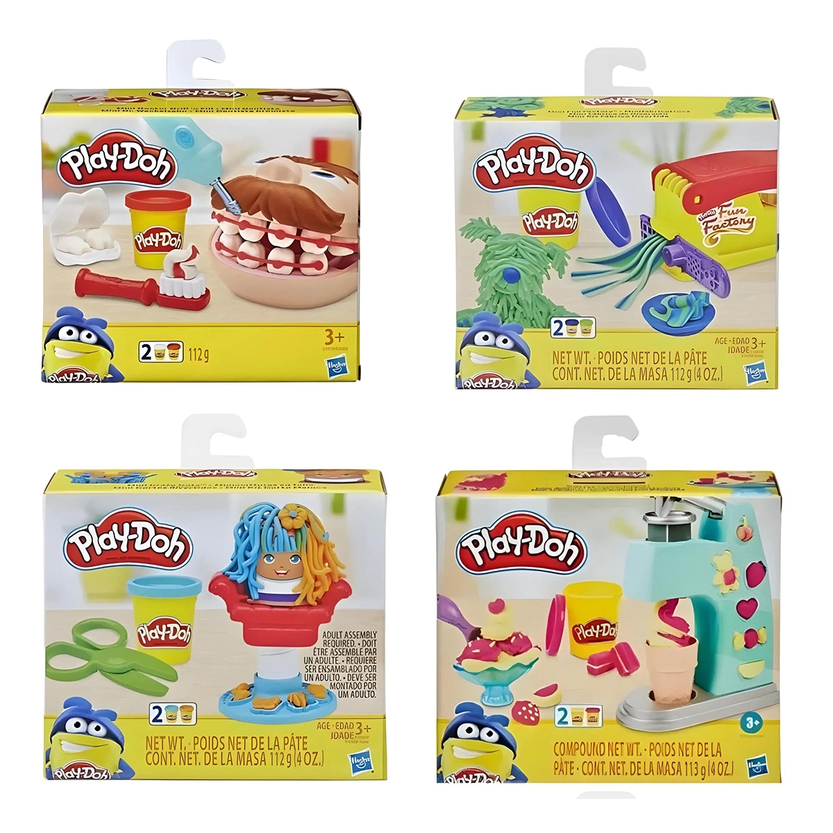 Play-Doh Assorted Mini Classic Fun Factory Shape Making Toy with 2 Non-Toxic Colors Unisex, 3-4 Years