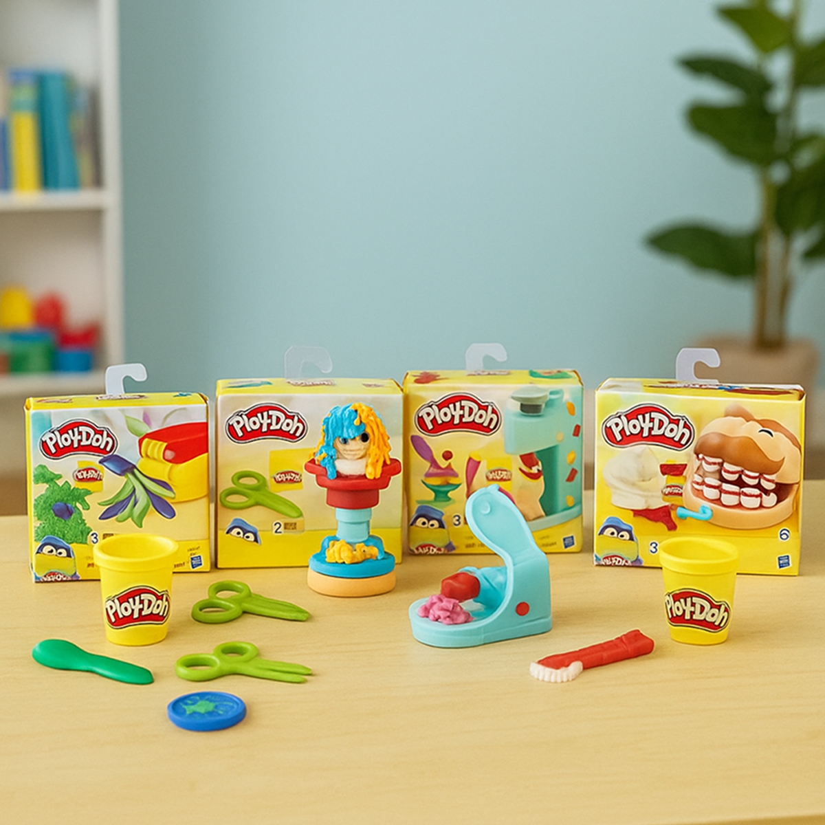Play-Doh Assorted Mini Classic Fun Factory Shape Making Toy with 2 Non-Toxic Colors Unisex, 3-4 Years