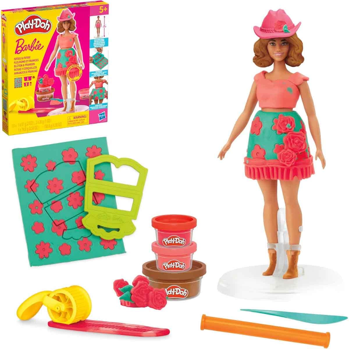 Play-Doh Barbie Flowers & Fringe Doll Set Girls, 5-7 Years