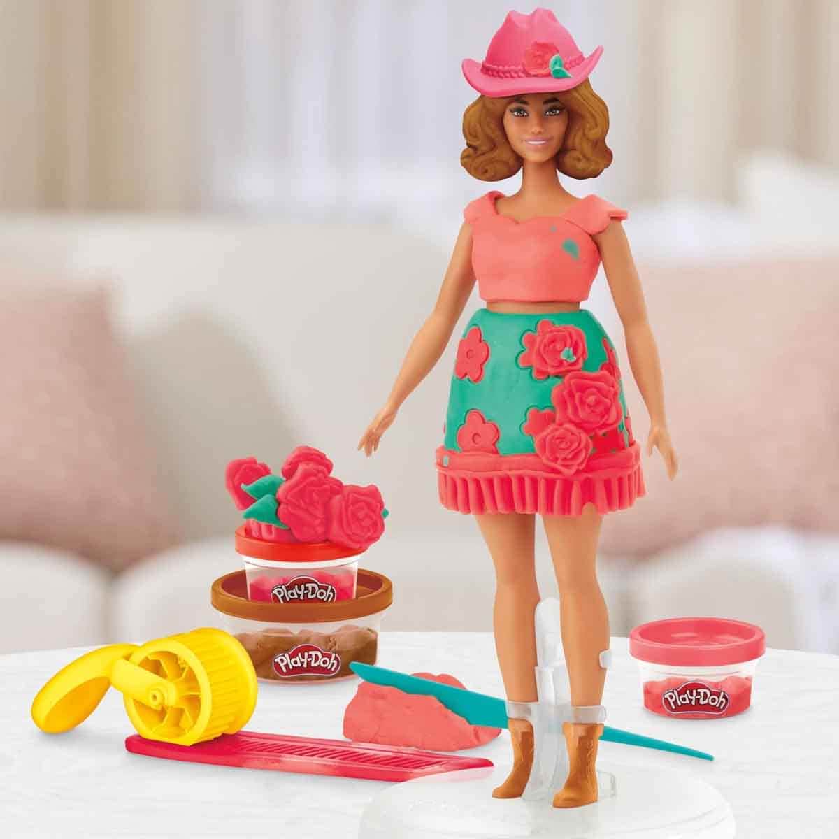 Play-Doh Barbie Flowers & Fringe Doll Set Girls, 5-7 Years