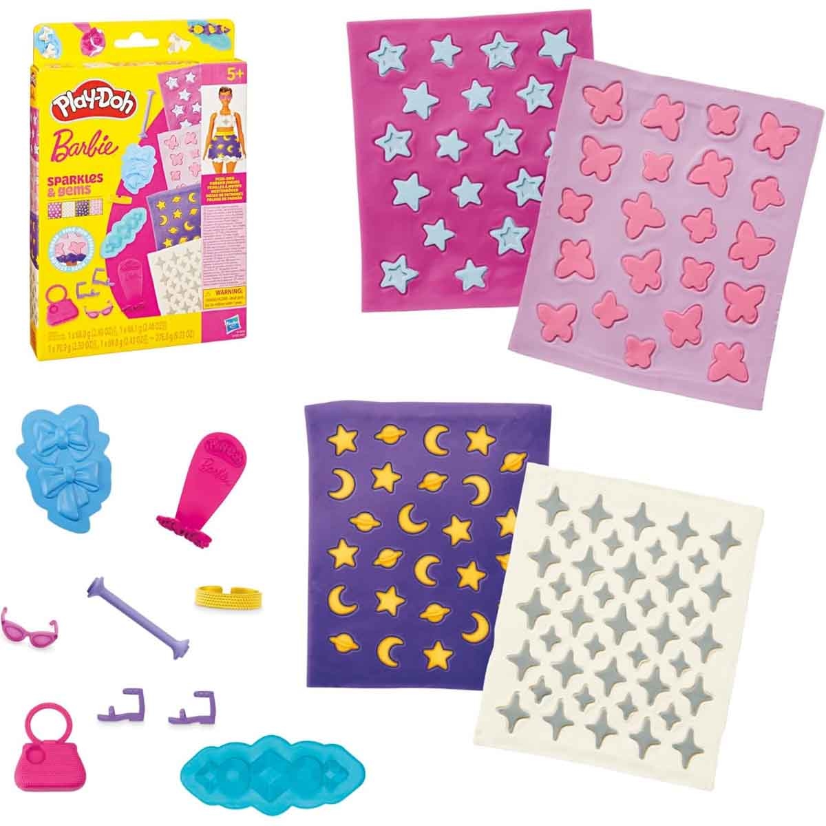 Play-Doh Barbie Glitter & Gemstones Accessory Pack Girls, 5-7 Years