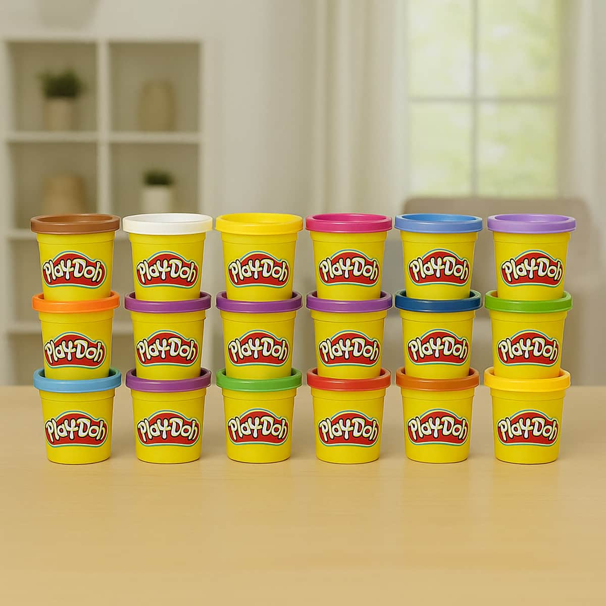 Play-Doh Assorted Bright Rainbow Dough Set Unisex, 3-4 Years, Pack of 9
