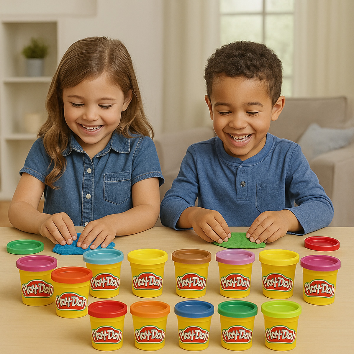Play-Doh Assorted Colorful Compound Garden Dough Set Unisex, 3-4 Years, Pack of 9