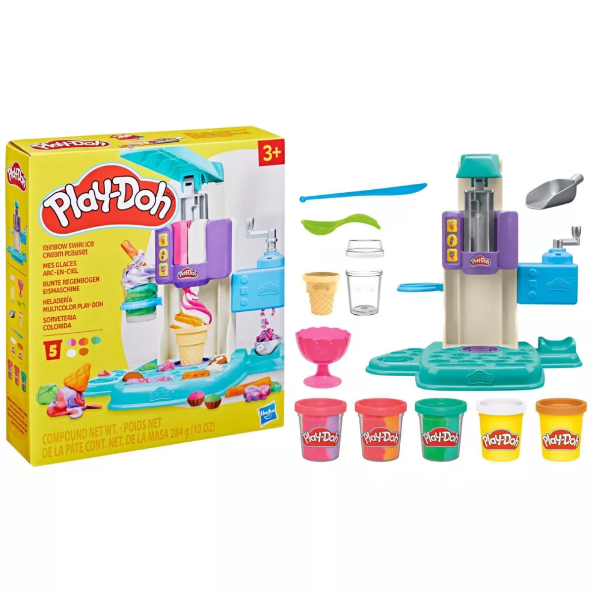 Play-Doh Colourful Rainbow Ice Cream Maker Playset Unisex, 3-4 Years