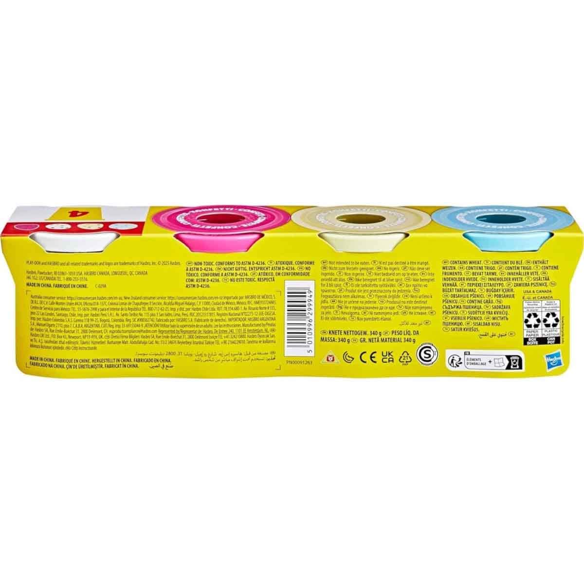 Play-Doh Confetti Dough Set Unisex, 3-4 Years, Pack of 4