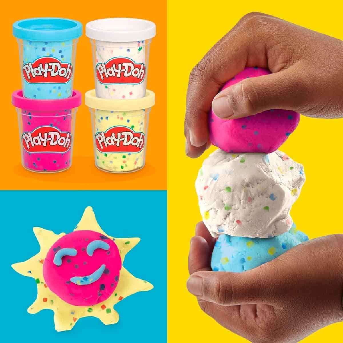 Play-Doh Confetti Dough Set Unisex, 3-4 Years, Pack of 4
