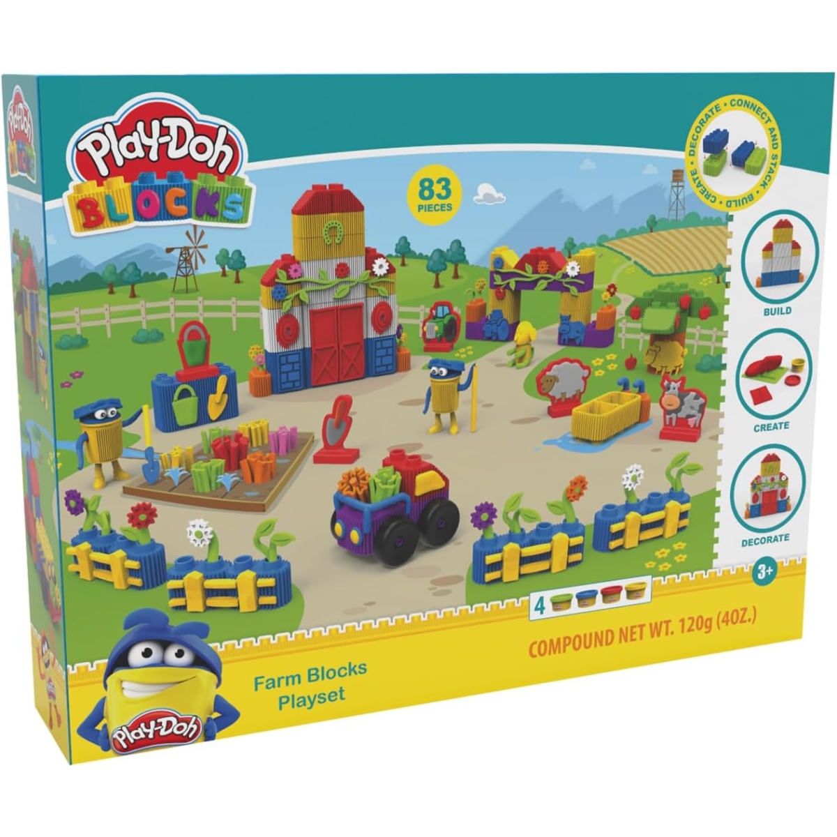 Play-Doh Farm Blocks Playset Unisex, 3-4 Years