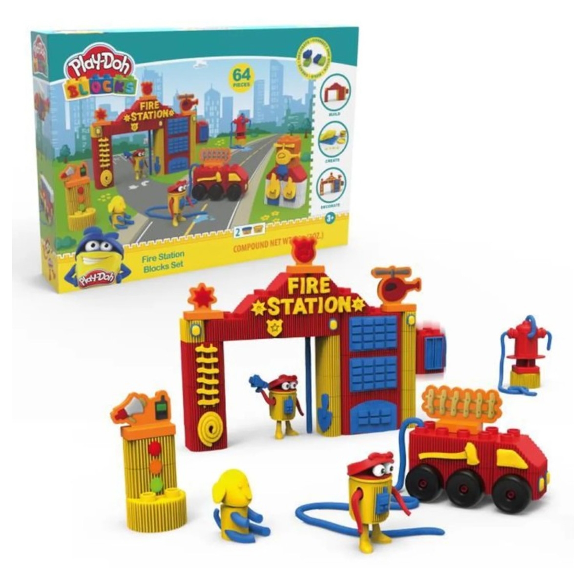 Play-Doh Fire Engine Blocks Set Unisex, 3-4 Years