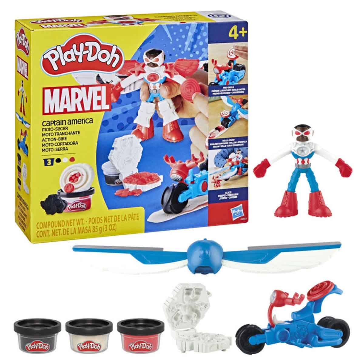 Play-Doh Marvel Captain America Moto-Slicer Playset Unisex, 5-7 Years