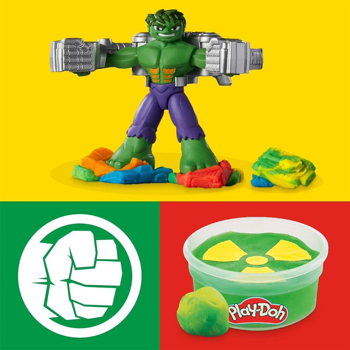 Play-Doh Marvel Hulk Smash & Squish Playset with Hulk Action Figure Unisex, 5-7 Years