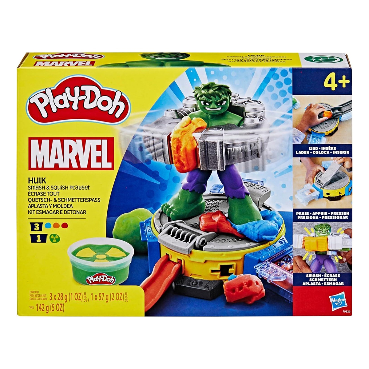 Play-Doh Marvel Hulk Smash & Squish Playset with Hulk Action Figure Unisex, 5-7 Years