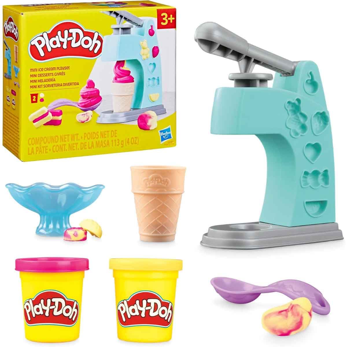 Play-Doh Mini Ice Cream Play Set with 2 Non-Toxic Colors Unisex, 3-4 Years