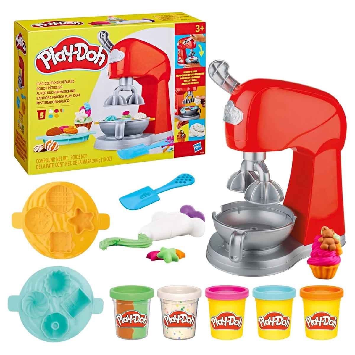 Play-Doh Neon Compound with Kitchen Mixer & Glow Dragon Playset Bundle Pack Unisex, 3-4 Years