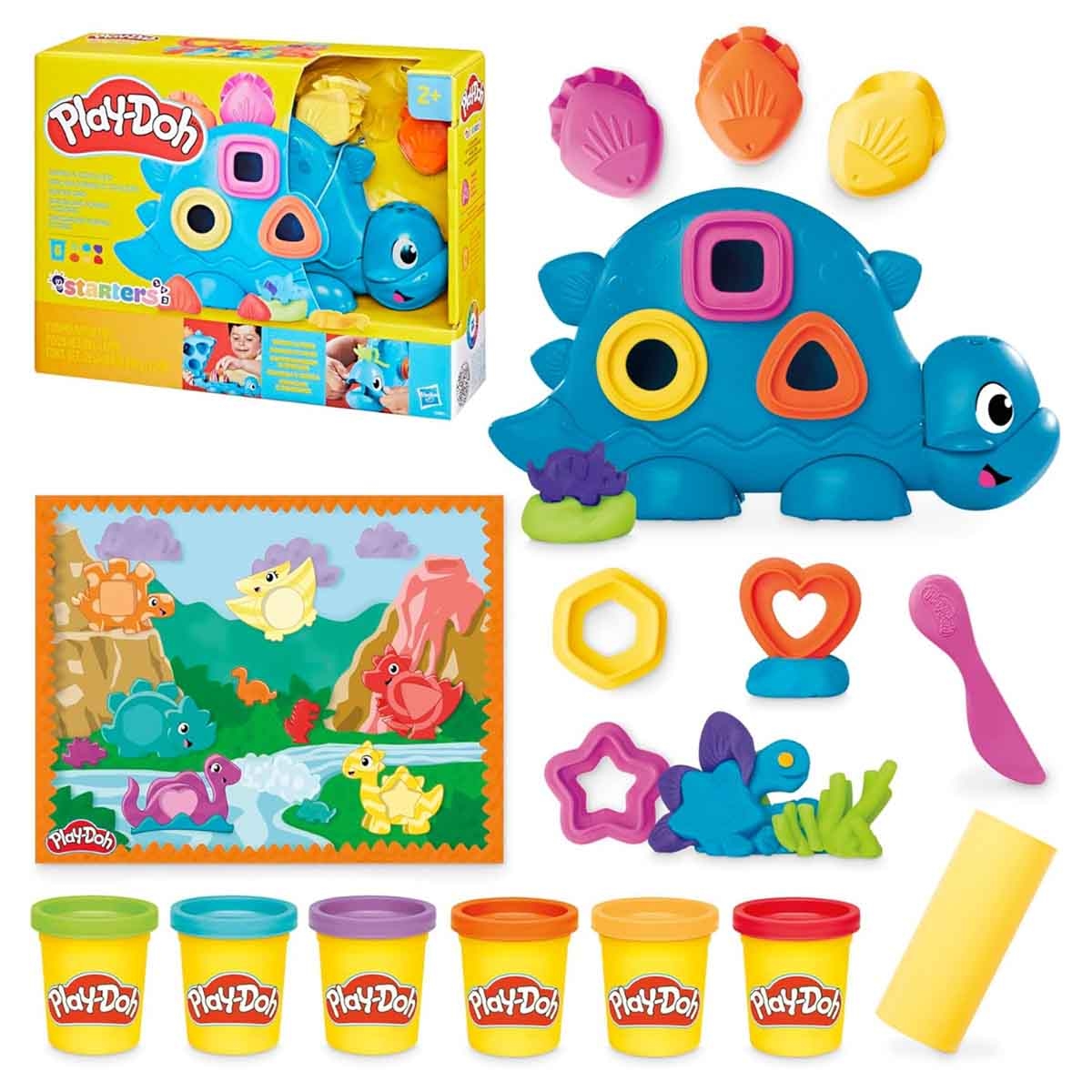 Play-Doh Starters Shapes & Colours Dinosaur Toy Playset Unisex, 3-4 Years