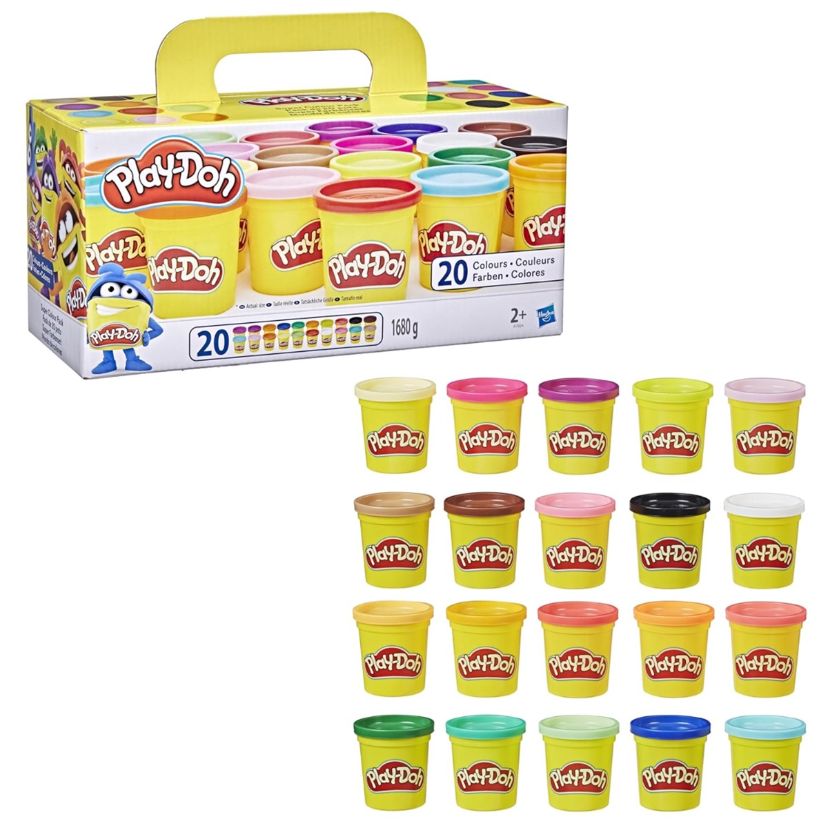 Play-Doh Super Colour Clay Pack Unisex, 3-4 Years, Pack of 20