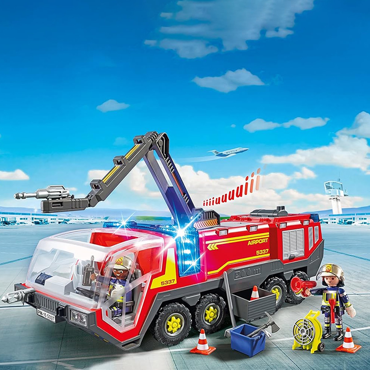 بلاي موبيل سيتي آكشن مجموعة سيارة إطفاء المطار للجنسين، 5-7 سنوات